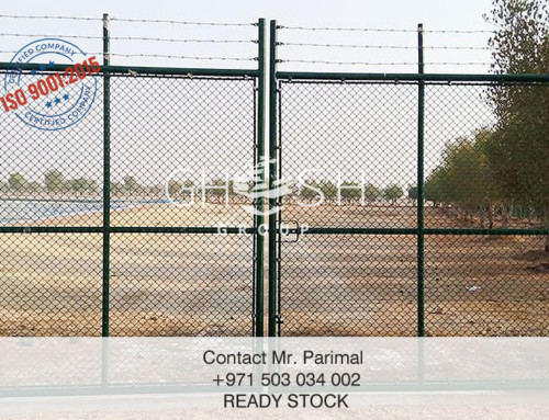Chain link fence gate installation in Saudi