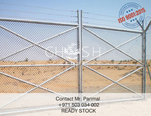 Chain link fencing gate installation in Oman