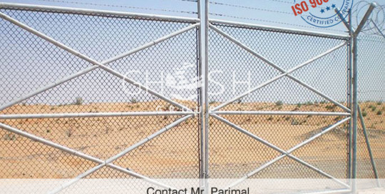 Chain link fence gate installed in Oman