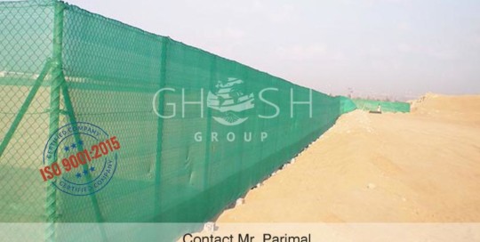 Sand barrier installation photo in Saudi